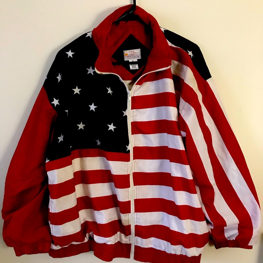 Mens American Flag jacket size XL
